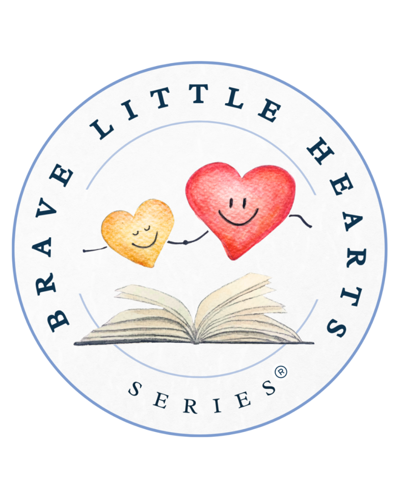 Blue and White Minimalist Coming Soon Instagram Post Brave Little Hearts Series Book logo